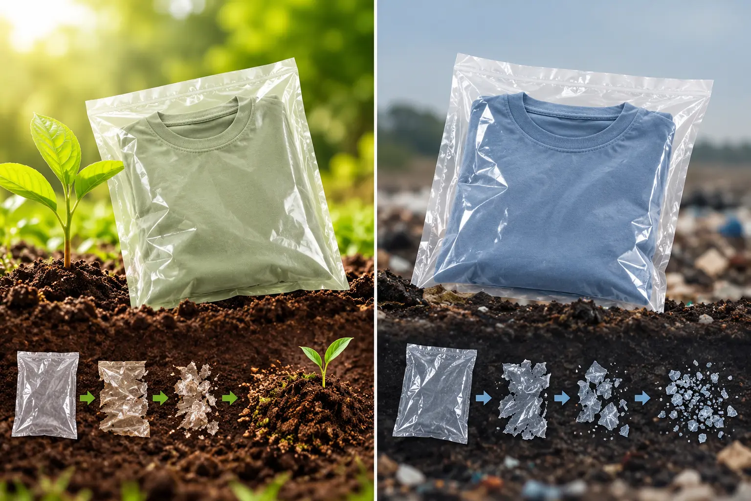 Compostable versus plastic